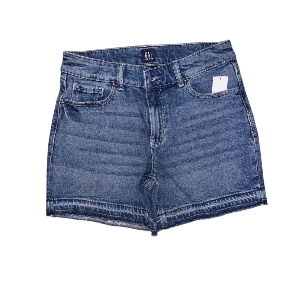 GAP Girls Blue Denim Stretch Midi Shorts, size 14
